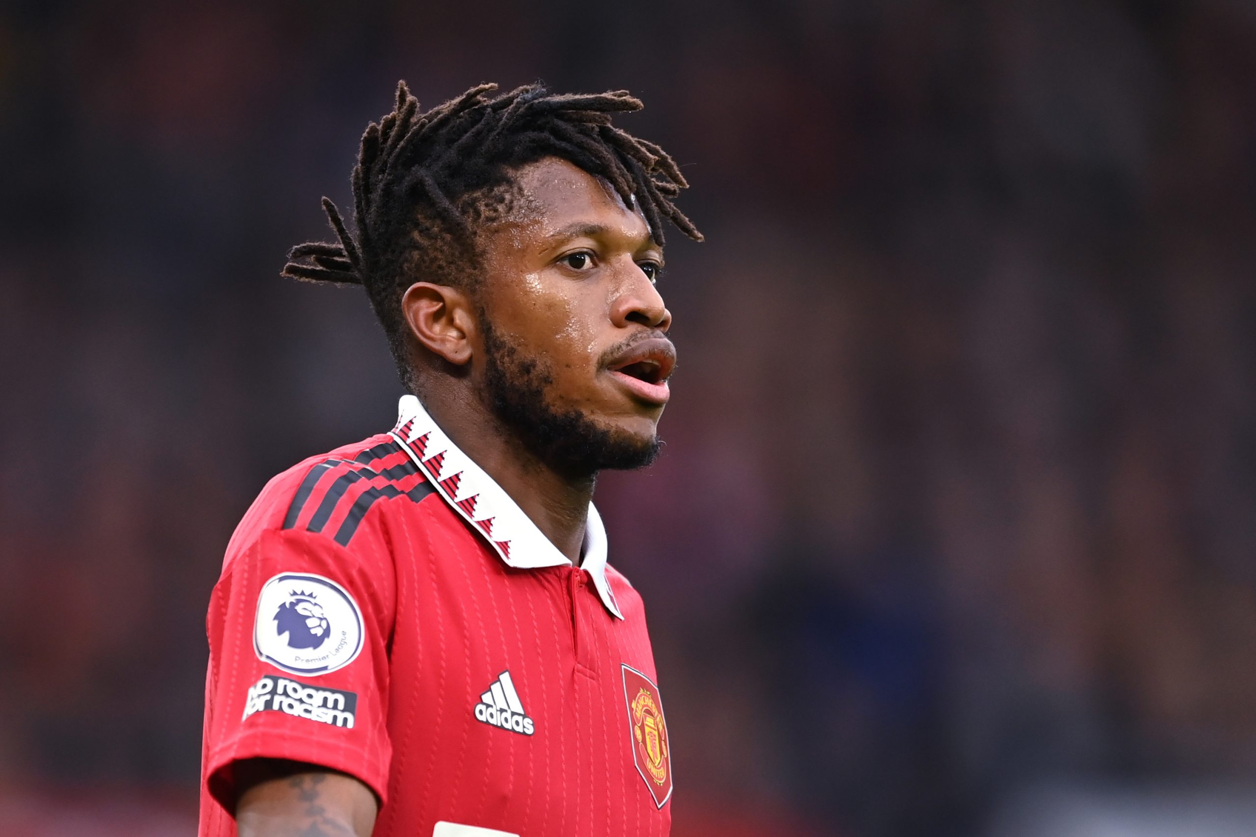Fred of Manchester United looks on during the Premier League match between Manchester United and Crystal Palace at Old Trafford on February 04, 2023 in Manchester, England.