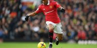 Anthony Martial of Manchester United controls the ball during the Premier League match between Manchester United and Manchester City at Old Trafford on January 14, 2023 in Manchester, England