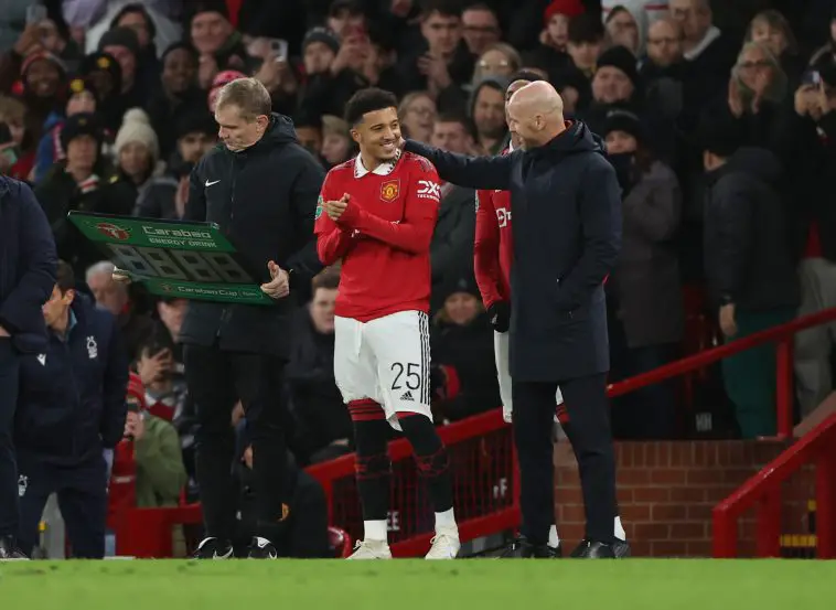 Jadon Sancho thanks fans and is delighted to be back on the pitch for Manchester United.