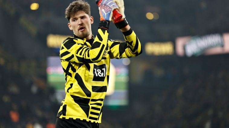Gegor Kobel of Dortmund.