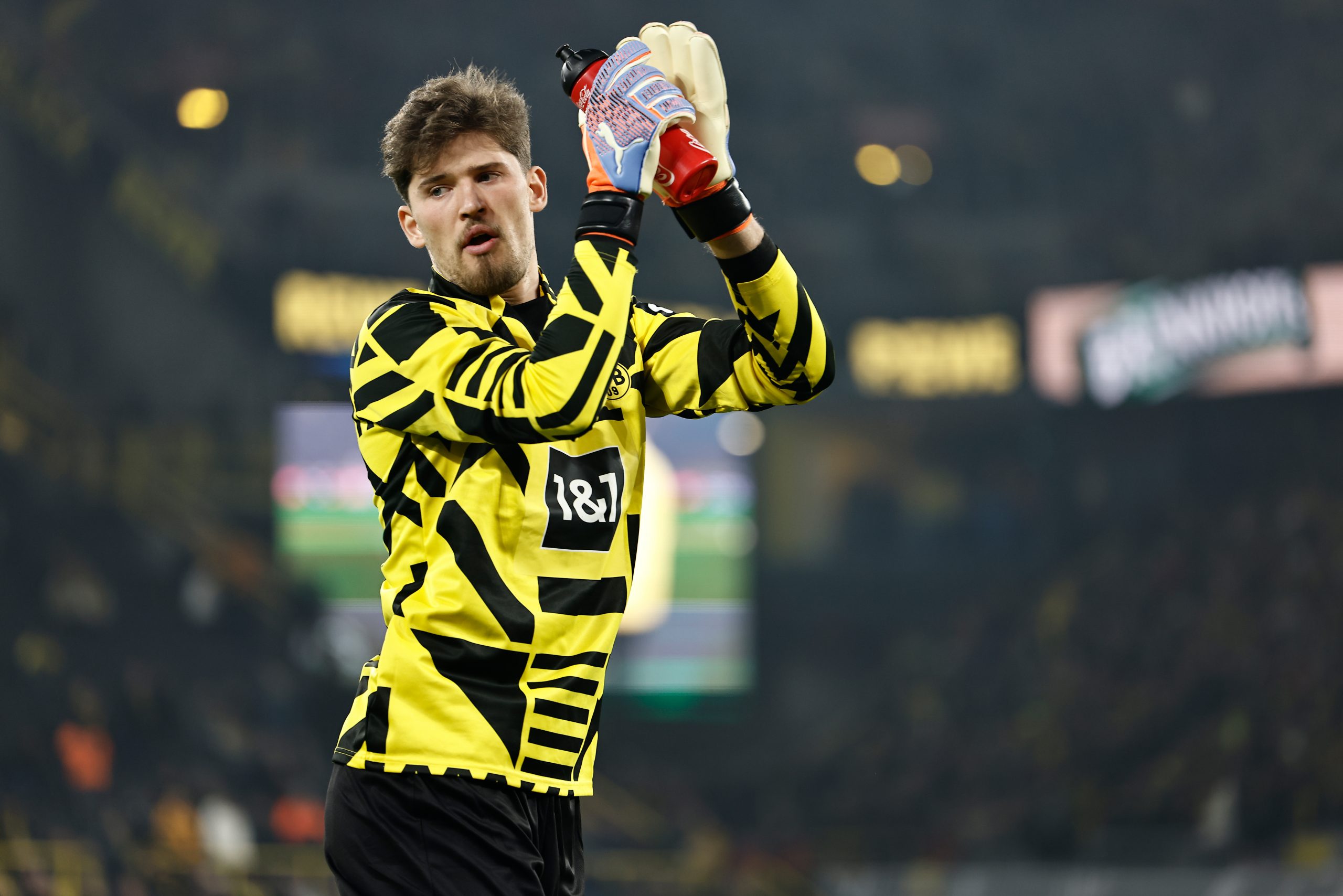 Gegor Kobel of Dortmund.