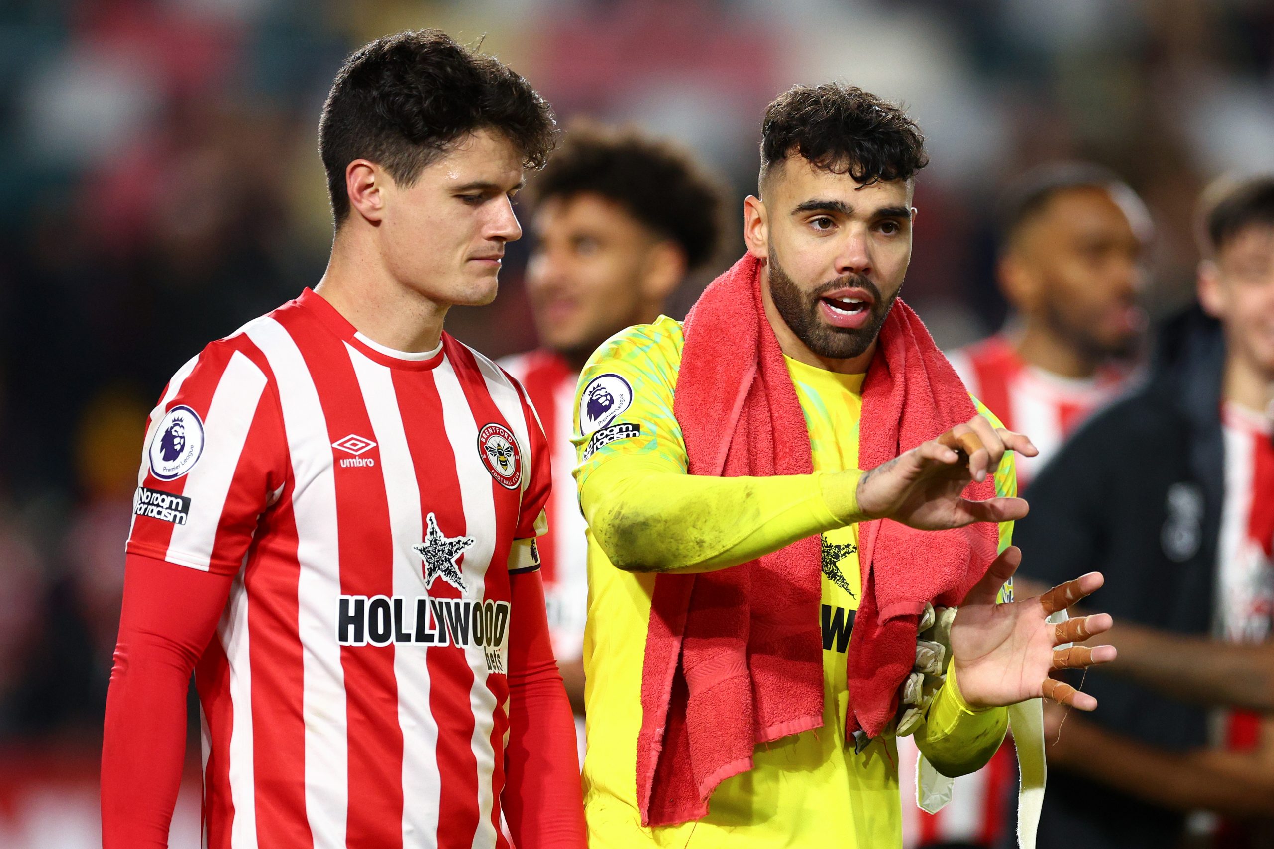 Christian Norgaard and David Raya of Brentford