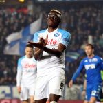 Victor James Osimhen of SSC Napoli reacts during the Serie A match between Empoli FC and SSC Napoli at Stadio Carlo Castellani on February 25, 2023 in Empoli, Italy.
