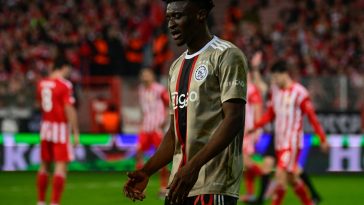 Ajax's Ghanaian midfielder Mohammed Kudus reacts after his goal was disallowed during the UEFA Europa League play-off 2nd-leg football match between FC Union Berlin and Ajax Amsterdam in Berlin, on February 23, 2023