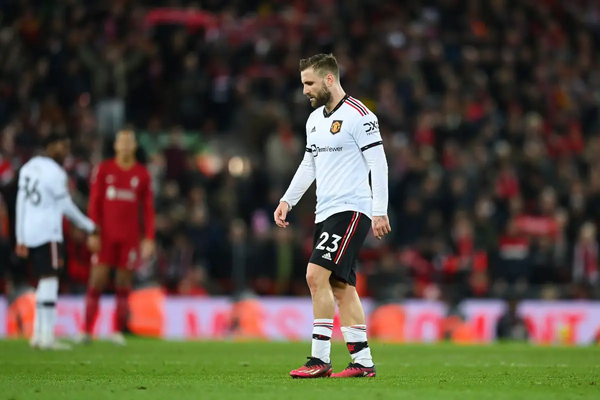Luke Shaw has had a couple of injury blows this season. (Photo by Michael Regan/Getty Images)