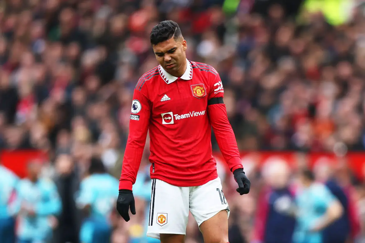 Casemiro is set to miss the next four domestic fixtures for Manchester United