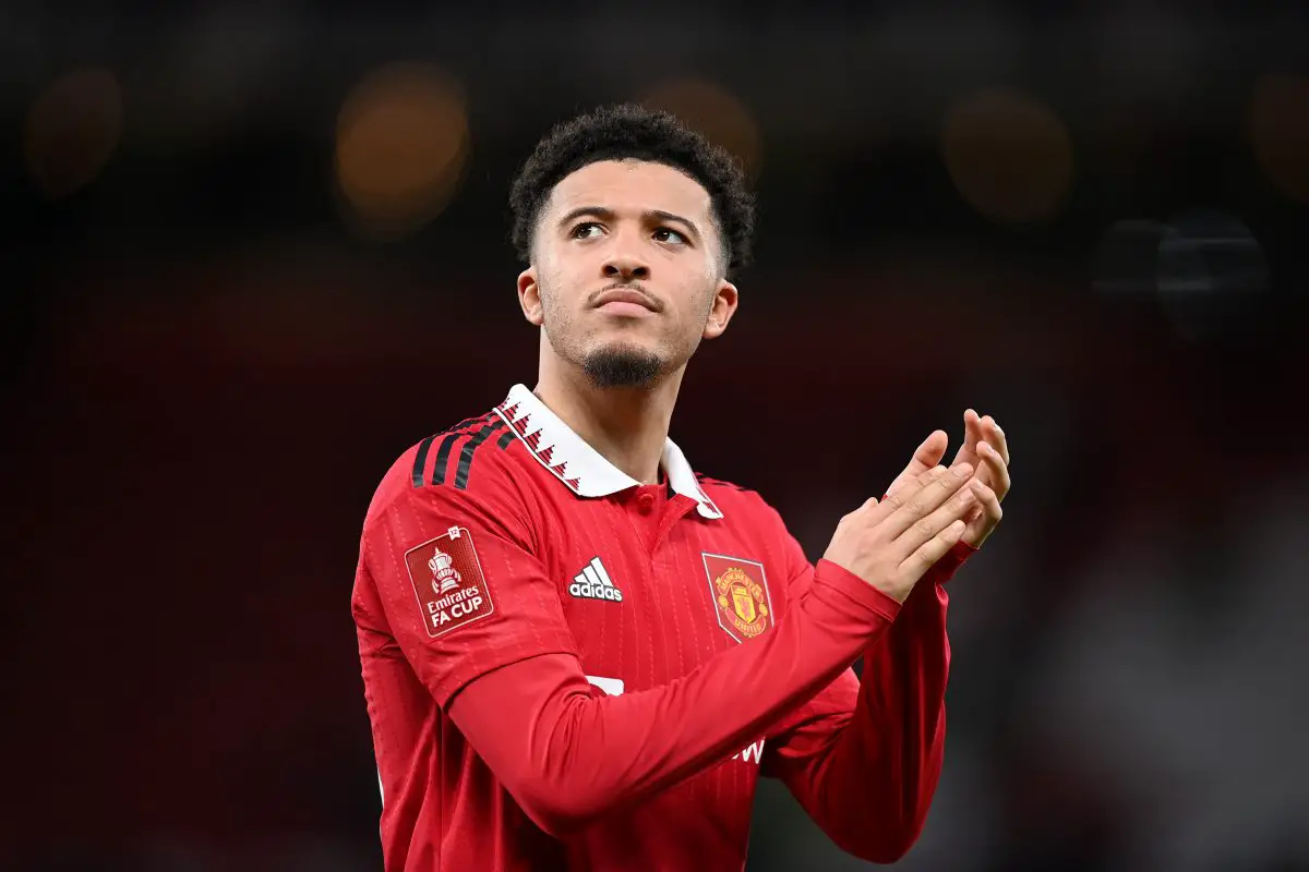 Jadon Sancho of Manchester United might leave in the upcoming transfer window if United manages to get the price what they want. (Photo by Michael Regan/Getty Images)