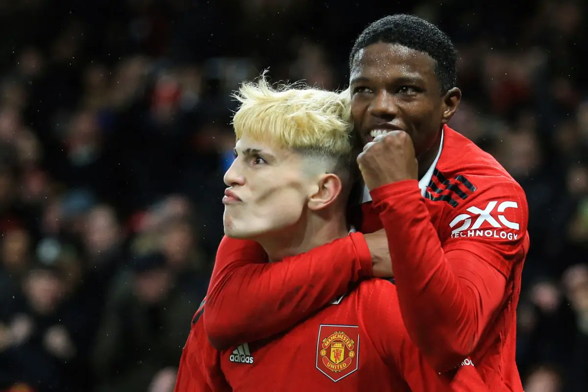 Manchester United youngster Alejandro Garnacho will not face any disciplinary action for his controversial post with potential racial connotations. (Photo by LINDSEY PARNABY/AFP via Getty Images)