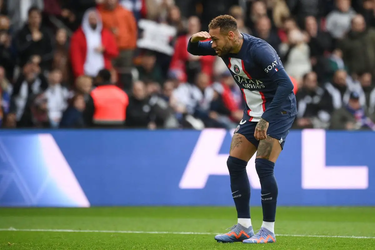 Neymar makes a decision on his future at PSG amid recent Manchester United links. (Photo by FRANCK FIFE/AFP via Getty Images)