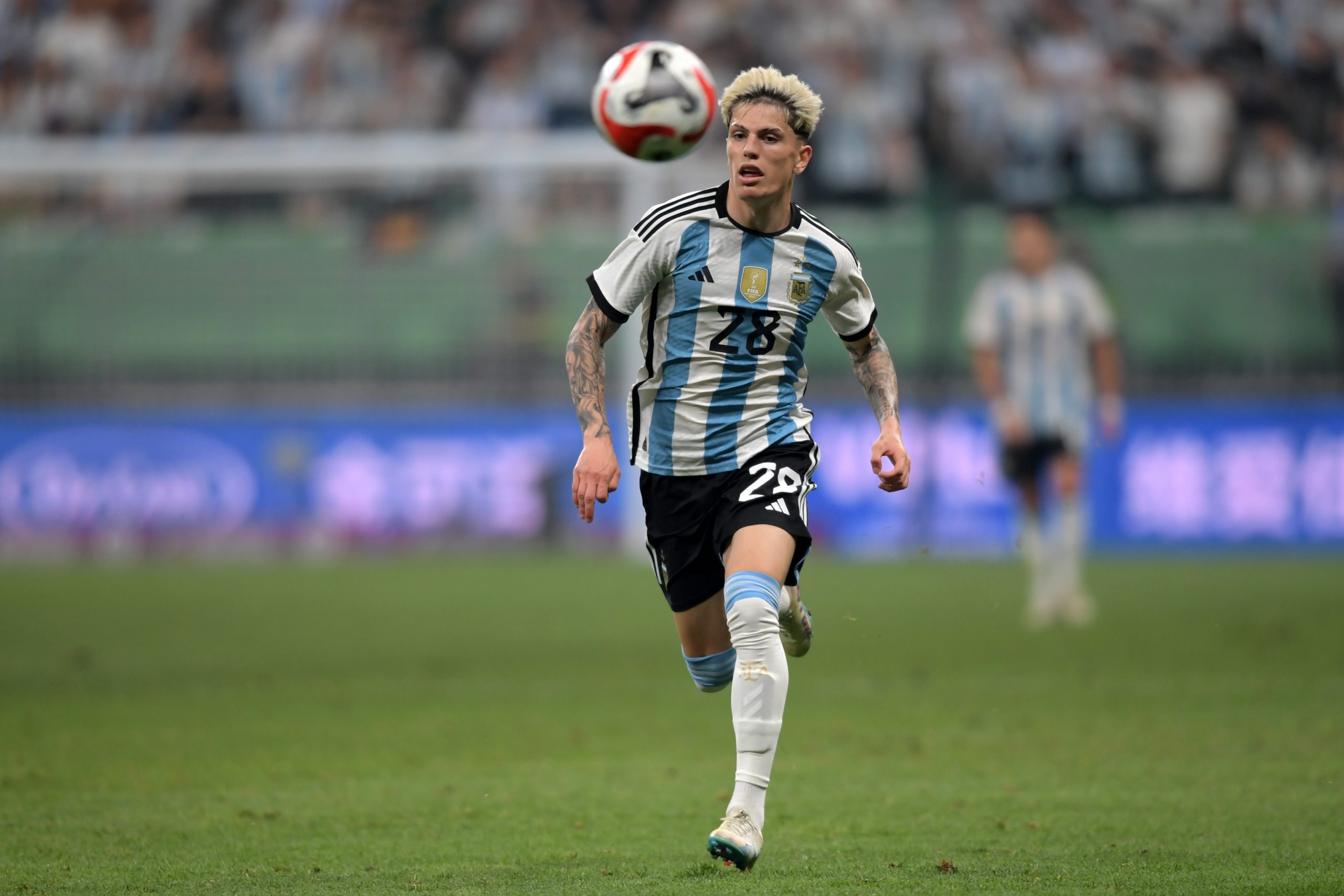 Lionel Scaloni "excited" as Manchester United forward Alejandro Garnacho makes Argentina debut.