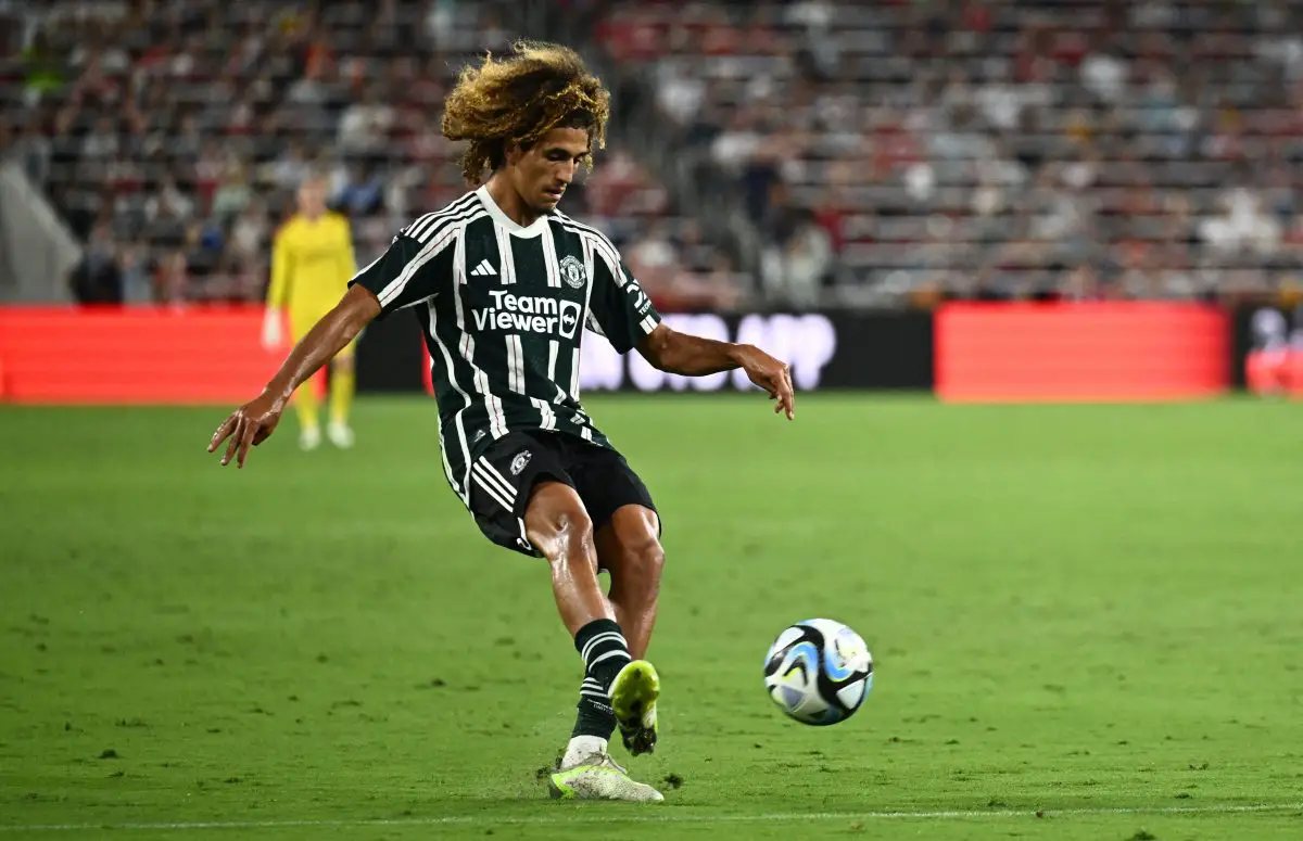 Man United midfielder Hannibal Mejbri has been unable to feature in the starting XI this season (Photo by PATRICK T. FALLON/AFP via Getty Images)