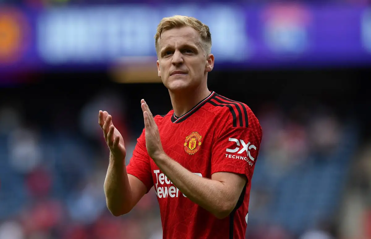 Donny van de Beek leaves Manchester United exit door open this summer. (Photo by Mark Runnacles/Getty Images)
