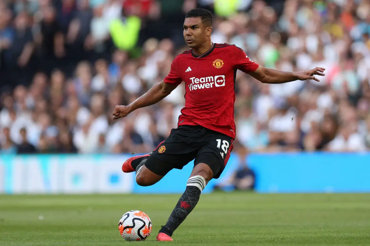 Man United midfielder Casemiro has faced criticism for his below-par performances in the initial two PL games this season (Photo by ADRIAN DENNIS/AFP via Getty Images)