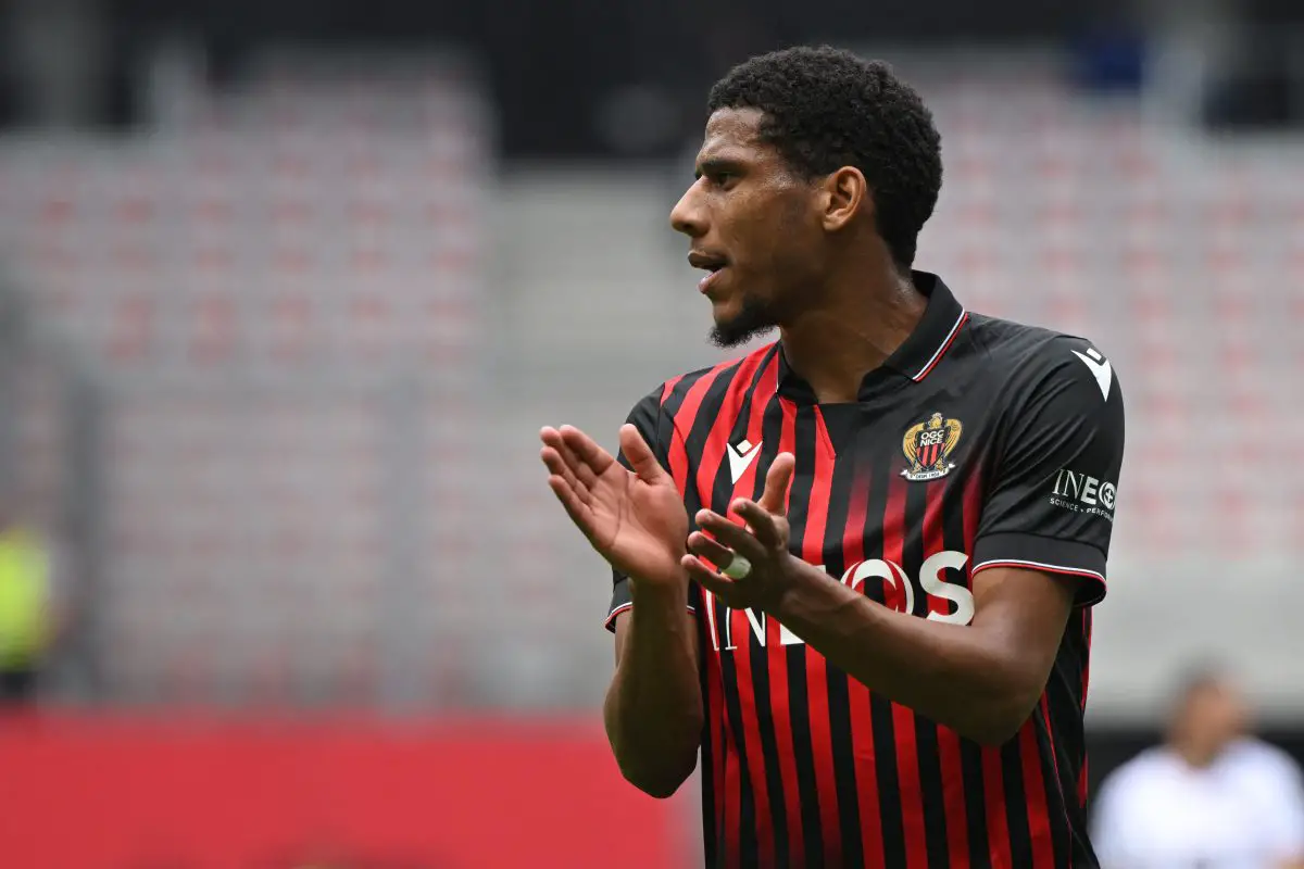 Manchester United are considering  Jean-Clair Todibo as a replacement for Raphael Varane. (Photo by NICOLAS TUCAT/AFP via Getty Images)