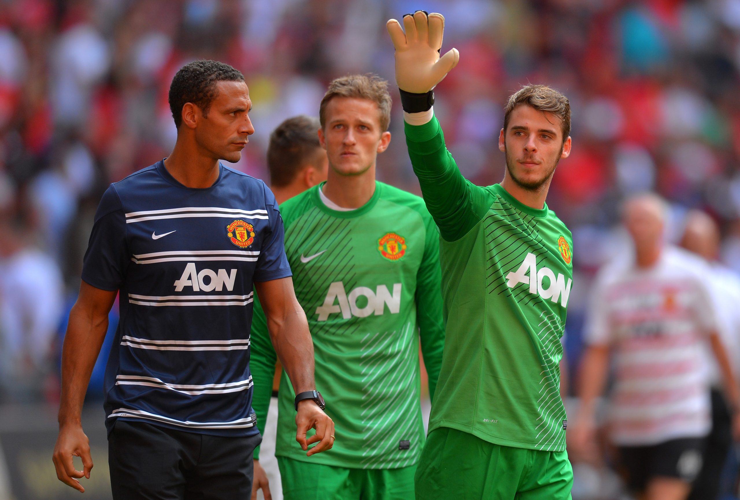 Rio Ferdinand and David de Gea at Manchester United.