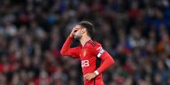 Bruno Fernandes of Manchester United reacts.