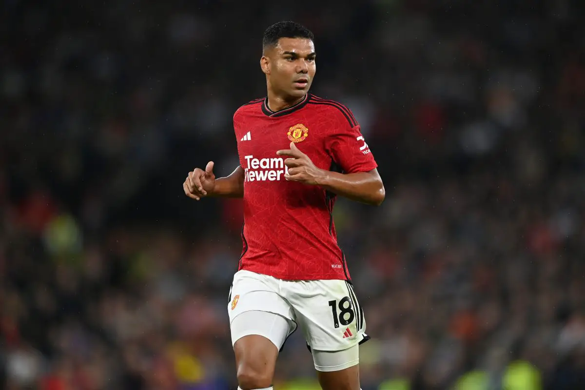 Manchester United star Casemiro is open to moving to Saudi Arabia next year. (Photo by Gareth Copley/Getty Images)