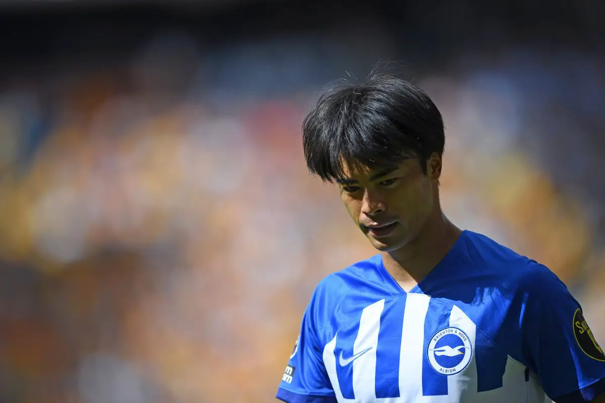 Kaoru Mitoma of Brighton and Hove Albion has been in top form this season. (Photo by Harriet Lander/Getty Images)