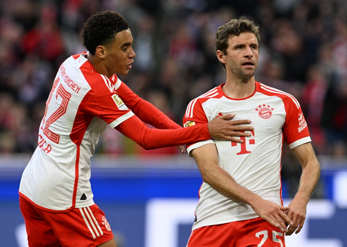 Thomas Muller with his heir apparent at Bayern Munich (Photo by CHRISTOF STACHE/AFP via Getty Images)
