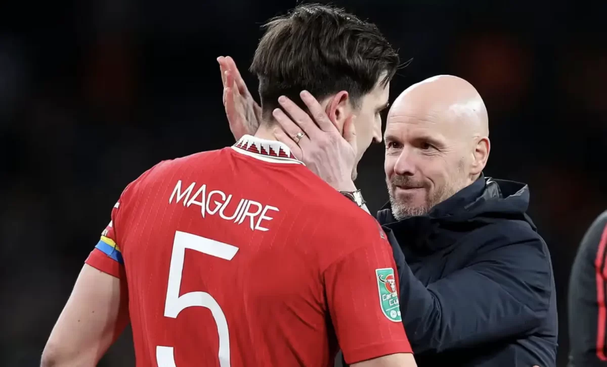 Harry Maguire had a tough evening against Fulham. (Getty Images)
