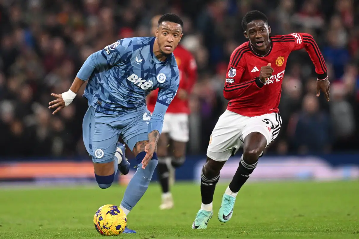 Kobbie Mainoo continued his impressive performance against Aston Villa (Photo by OLI SCARFF/AFP via Getty Images)