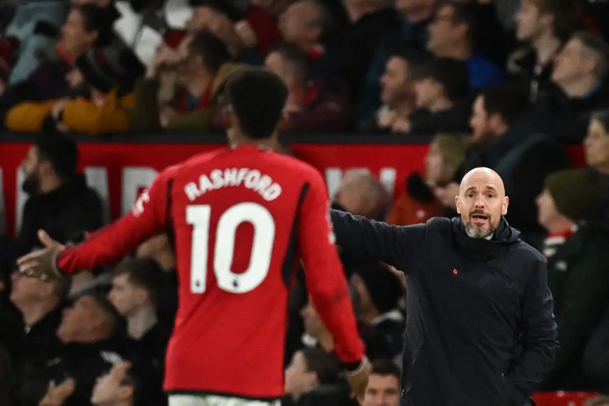 Manchester United manager Erik ten Hag acknowledges that “one or two” players approached him with suggestions to improve the side’s form. (Photo by OLI SCARFF/AFP via Getty Images)