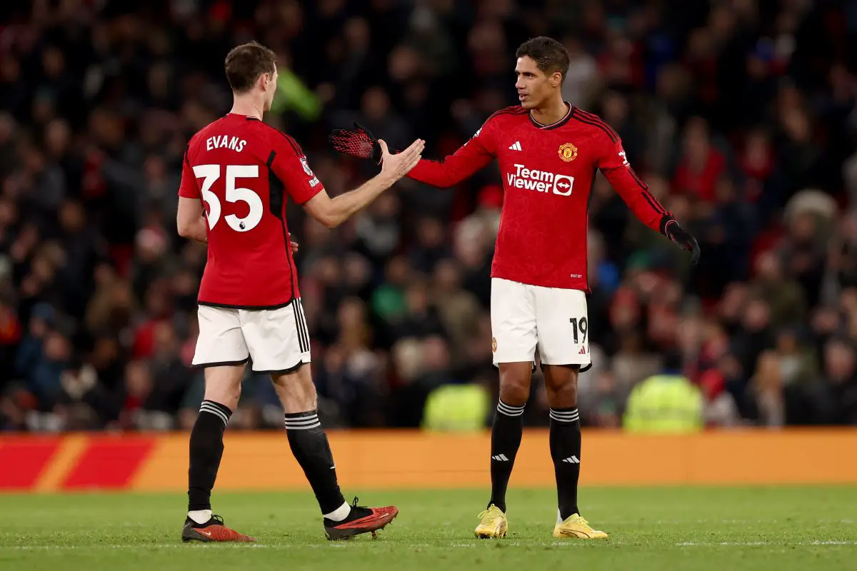 The contracts of Raphael Varane and Jonny Evans are up in the summer. (Photo by Naomi Baker/Getty Images)