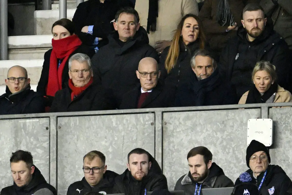 Sir Dave Brailsford and Jim Ratcliffe attended the Emirates FA Cup Third Round match between Wigan Athletic and Manchester United. (Photo by Michael Regan/Getty Images)
