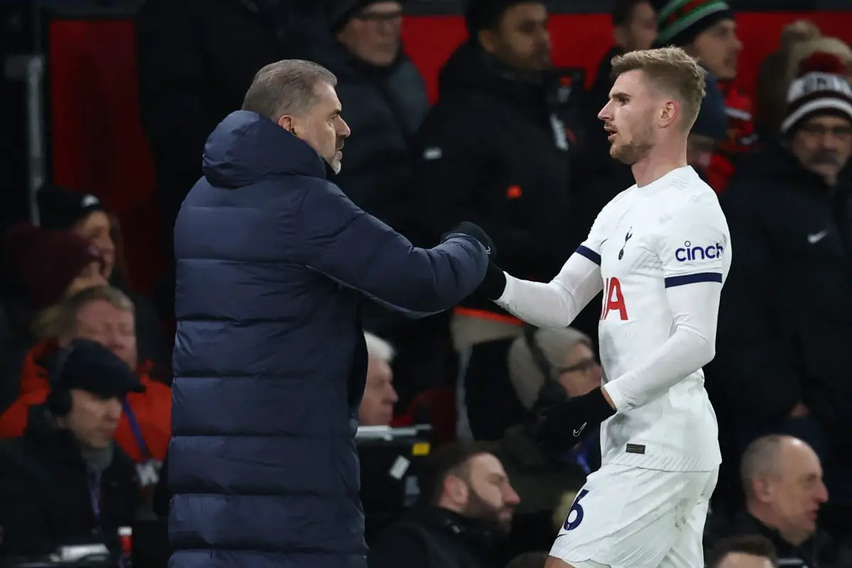 Tottenham Hotspur's German striker Timo Werner looks confident playing under Ange.  (Photo by DARREN STAPLES/AFP via Getty Images)