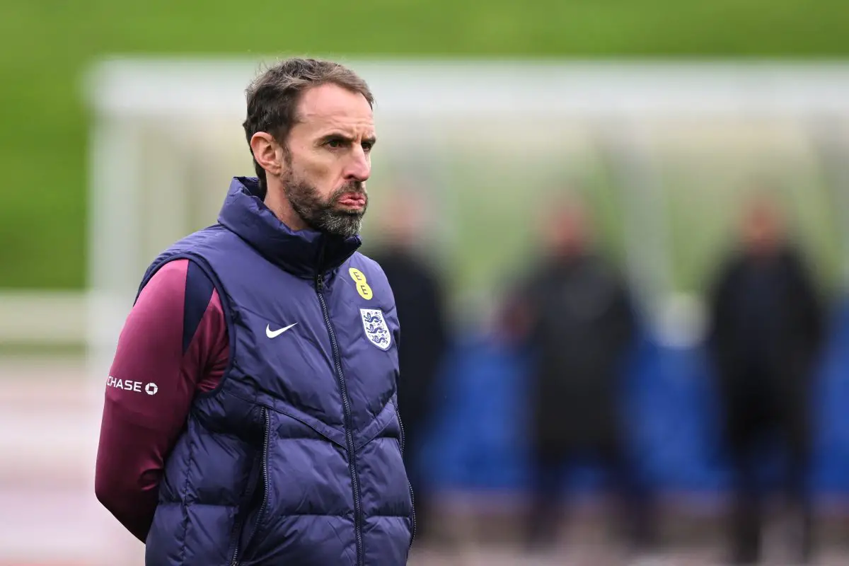 England manager Gareth Southgate is a primary target for Manchester United to replace current manager Erik ten Hag. (Photo by JUSTIN TALLIS / AFP) (Photo by JUSTIN TALLIS/AFP via Getty Images)