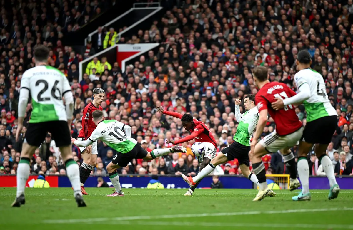 Manchester United star Kobbie Mainoo "sorry" for celebrating goal against Liverpool. (Photo by Shaun Botterill/Getty Images) (Photo by Shaun Botterill/Getty Images)