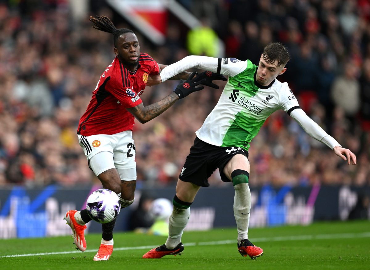 Aaron Wan-Bissaka gave a good performance against Liverpool which was stained by a poor mistake  (Photo by Shaun Botterill/Getty Images)