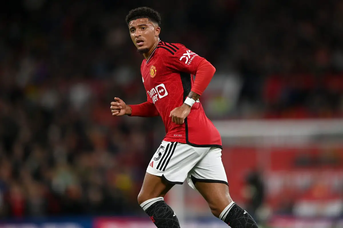 Sancho for Man United: 82 appearances, 12 goals, 6 assists. (Source: Transfermarkt) (Photo by Gareth Copley/Getty Images)
