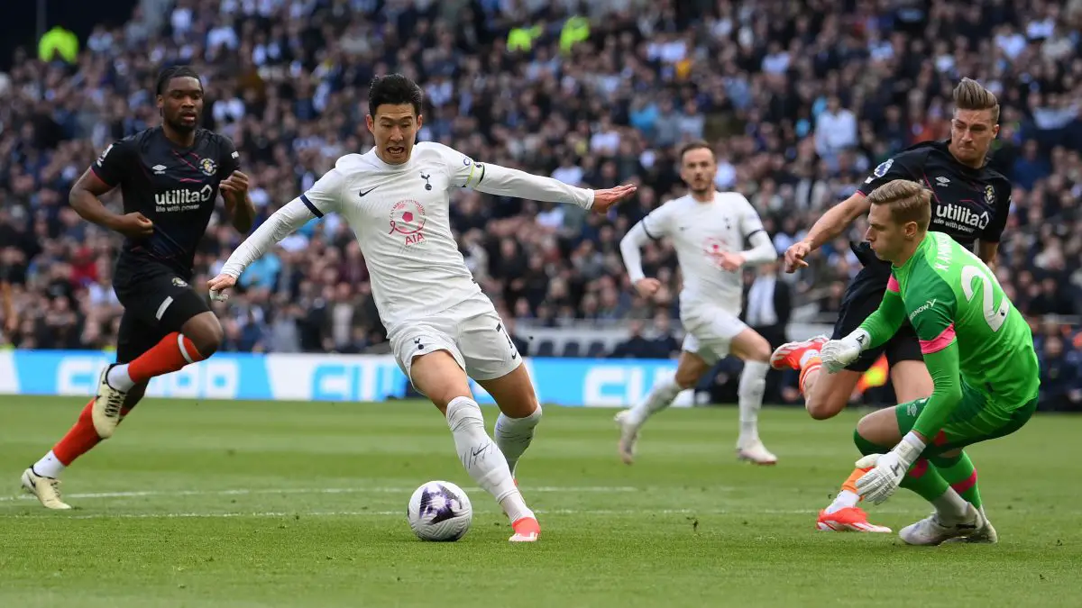 Son Heung-min scored an 86th-minute winner to complete the comeback for Spurs. (Photo by Mike Hewitt/Getty Images) (Photo by Mike Hewitt/Getty Images)