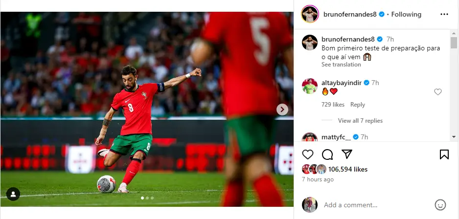 Altay Bayindir appreciates Manchester United teammate Bruno Fernandes for his display against Finland