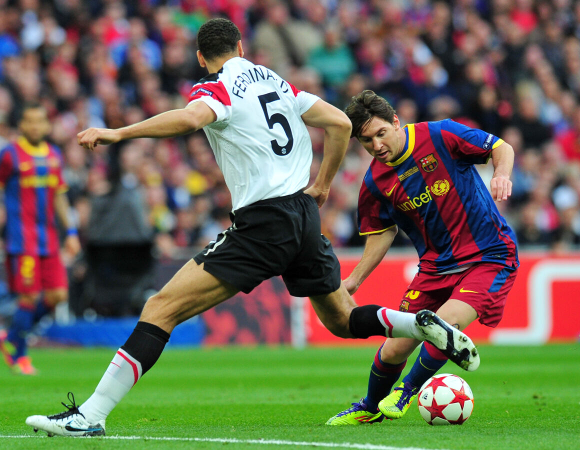 Lionel Messi flying Rio Ferdinand dizzy in the 2011 UCL finals. 